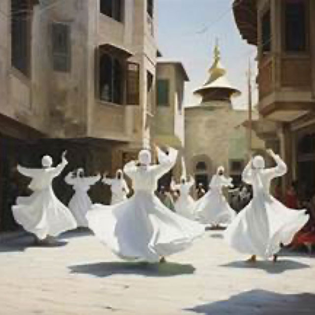Sufi Dervishes bringing their bodies and voices to prayer